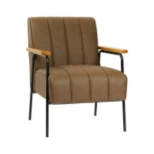 Peter Faux Leather Armchair - Brown £150.00