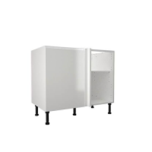 Homebase  Handleless White Gloss 1000mm Corner Base Unit
