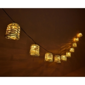 10 Solar Rattan Effect String Lights