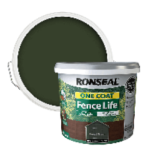 Ronseal One Coat Fence Life Paint Forest Green - 9L