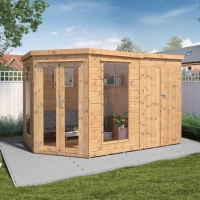 RobertDyas  Mercia Corner Summerhouse with Side Shed - 7 x 11ft