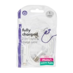 Poundland  Metallic Iphone/micro Cable 1m