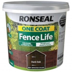 Ronseal One Coat Fence Life - Dark Oak 5L £5.00