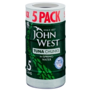 John West Tuna Chunks in Spring Water 5pk £3.75