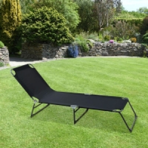 Essentials Powder Coated Garden Patio Sun Lounger by Croft £39.99