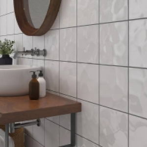 Bumpy White Ceramic Wall Tile 200 x 200mm £15.00