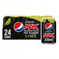 Iceland  Pepsi Max Lime No Sugar Cola Can 24 x 330ml