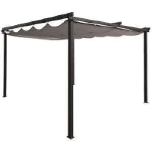 RobertDyas  Charles Bentley 3 x 3m Steel Pergola Gazebo - Grey