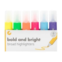 Poundland  Broad Neon Highlighters 6pk