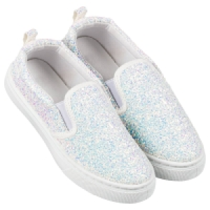 BMStores  Older Kids Glitter Slip-On Trainers - White