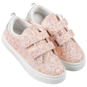 Younger Kids Glitter Velcro Trainers - Pink