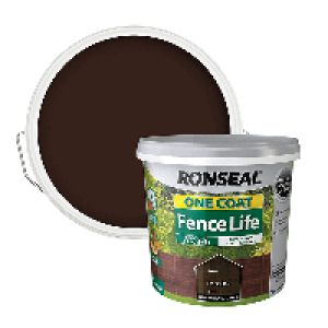 Ronseal One Coat Fence Life Paint Dark Oak - 5L