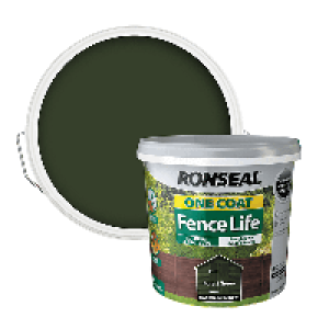 Ronseal One Coat Fence Life Paint Forest Green - 5L