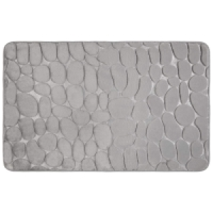 Oversized Embossed Pebble Bath Mat - Grey