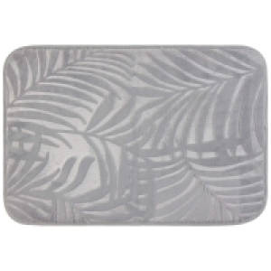 Leaf Memory Foam Bath Mat - Grey