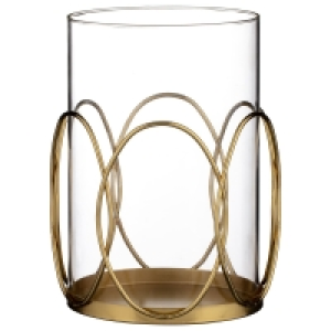 Glass Candle Holder - Gold