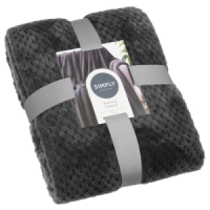Simply Everyday Waffle Throw - Charcoal £10.00