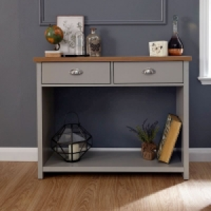 Lancaster Console Table Grey 1 Shelf 2 Drawers £104.00