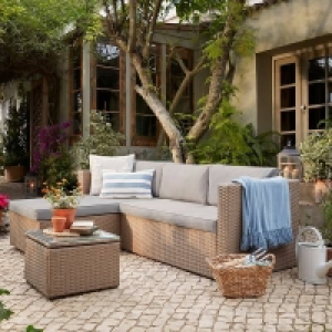 Alexandria Rattan Effect Garden Corner Sofa Set £180.00