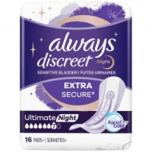 Always Discreet Pads Extra Secure 16pk - Ultimate Night