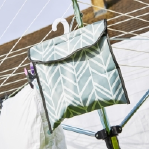 Minky Peg Bag Geo - Grey & White £1.75