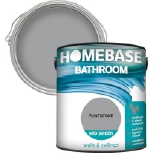 Homebase Bathroom Mid Sheen Paint - Fintstone 2.5L £10.00