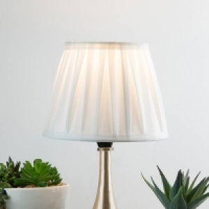 Raye White Pleated Taper Silk Shade - 20cm &pound;6.40