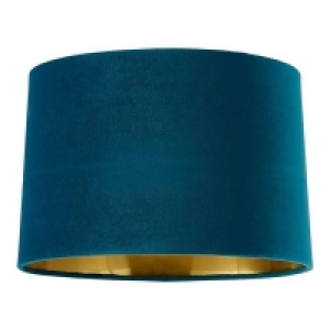 House Beautiful Samet Velvet Drum Shade - Teal - 30cm