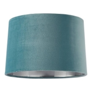 Homebase  House Beautiful Samet Velvet Drum Shade - Duck Egg - 30cm