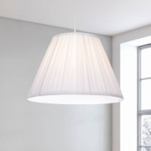 Raye White Pleated Taper Silk Shade - 40cm