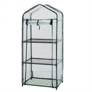 Saxon 3 Tier PVC Mini Greenhouse - 59 x 39 x 126 cm