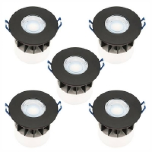 Fixed Fire Rated IP65 LED 5 Pack - Black £49.00