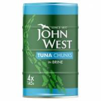 Iceland  John West Tuna Chunks in Brine 4 x 145g