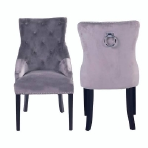 Annabelle Velvet Dining Chairs - Set of 2 - Grey £149.00