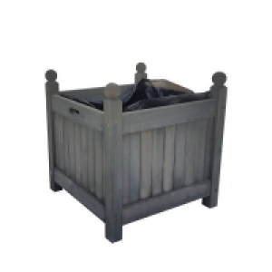 Homebase Medium Wooden Planter Grey £6.00