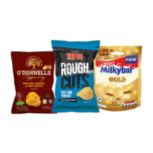SuperValu  ODonnells, Tayto Rough Cuts & Nestle Chocolate Pouches