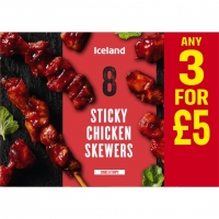 Iceland  Iceland 8 Sticky Chicken Skewers 144g