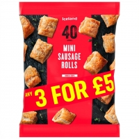 Iceland  Iceland 40 (approx.) Mini Sausage Rolls 720g