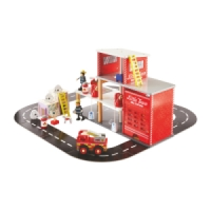 Little Town Wooden Fire Station