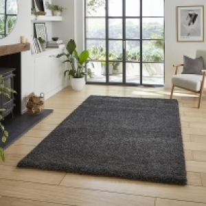 Ozzy Plain Shaggy Rug - Charcoal - 120x170cm £65.00