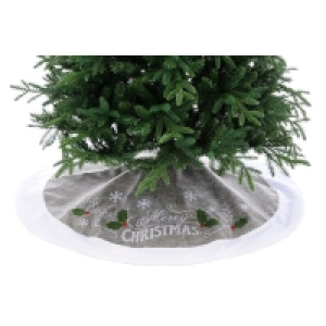 120cm Christmas Tree Skirt Fabric Grey £19.99