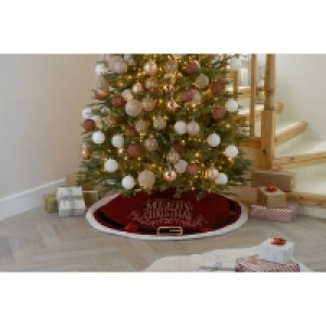 120cm Christmas Tree Skirt Fabric Red & White £19.99