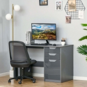 Homcom High Gloss Computer Desk with Drawers £119.99