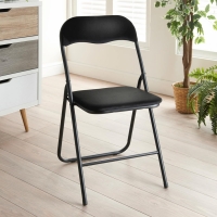 BMStores  Luxe Velvet Folding Chair - Black
