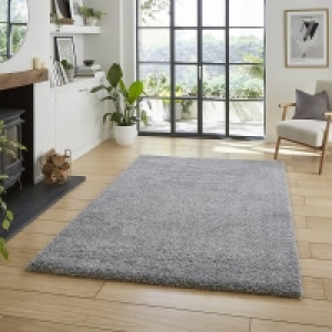 Ozzy Plain Shaggy Rug - Grey - 120x170cm £50.00