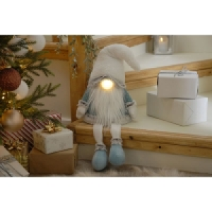 Gonk Indoor Illuminated Sitting Decoration Blue & White 74cm £22.49