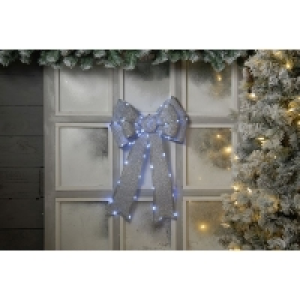 84 LED Glitter Outdoor Illuminated Ribbon Silver 40 x 60cm £22.49