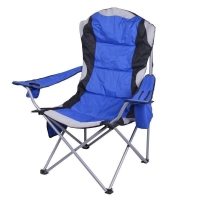 QDStores  Luxury Padded Camping Chair with Drink Pocket - Blue