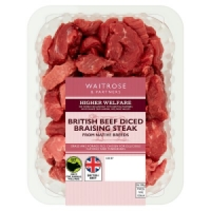 Waitrose  Waitrose British Native Breed Diced Braising Beef400g