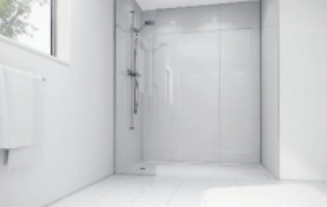 Mermaid White Acrylic 2 Sided Shower Panel Kit 900mm x 900mm